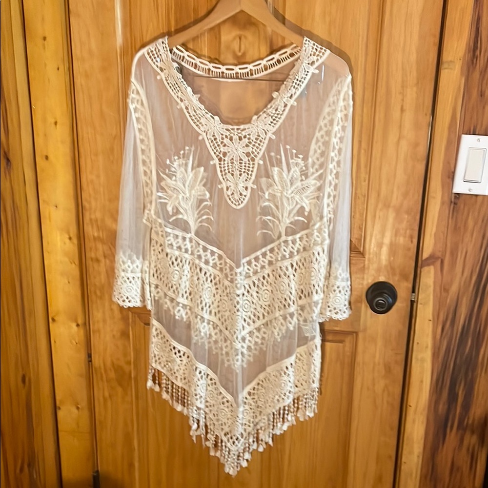 Crochet & Mesh Beach/Pool Cover up, NWOT